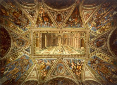 Vault of the Room of Constantine, Triumph of the Christian Religion by Tommaso Laureti